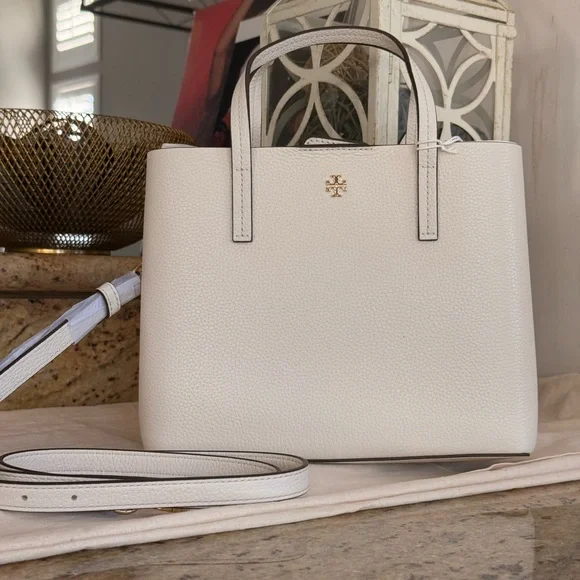 New Tory Burch Blake Small Tote Leather In New Ivory Color - Picture 2 of 6